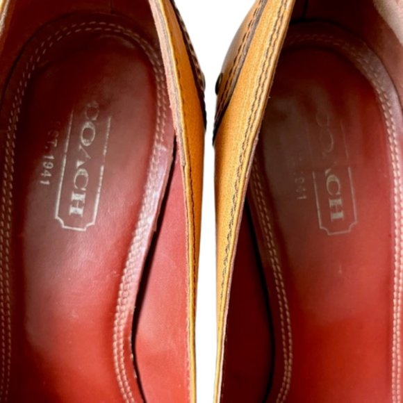 Coach Havanah Stacked Heel Buckled Pumps - Antique Gold - 10B - Picture 6 of 11